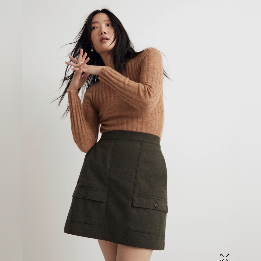 Madewell Wool-Blend Cargo Mini Skirt